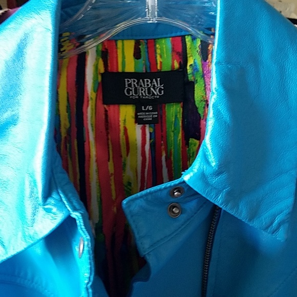 Meet your Posher, Marlene  Blue leather jacket - Picture 4 of 4